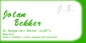 jolan bekker business card